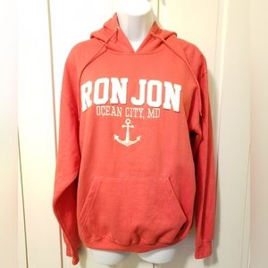 RON JON Hoodie OCMD Popover Sweatshirt Pink Coral Women's Medium